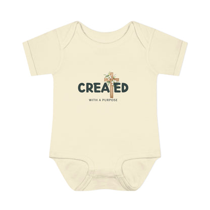 Created with a Purpose Floral Cross Baby Onesie
