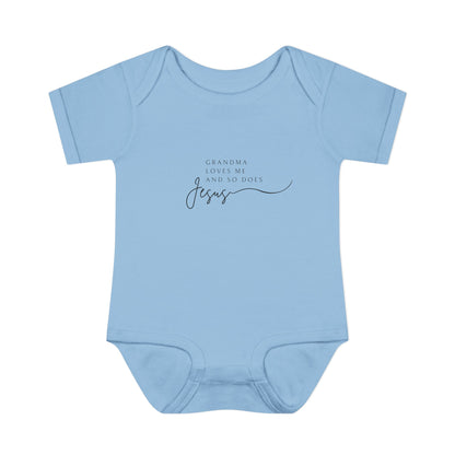 "Grandma Loves Me and So Does Jesus" - Baby Onesie