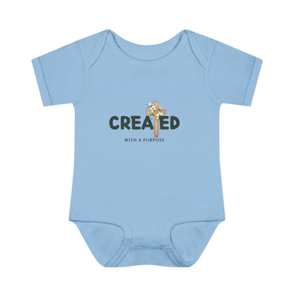 Created with a Purpose Floral Cross Baby Onesie