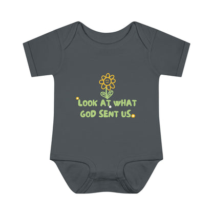 Look at What God Sent Us Cute Flowers Baby Onesie