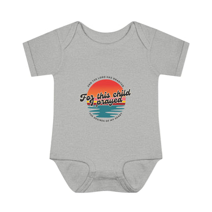For this Baby I prayed and The Lord Has Granted the Desires of My Heart Retro SunsetBaby Onesie