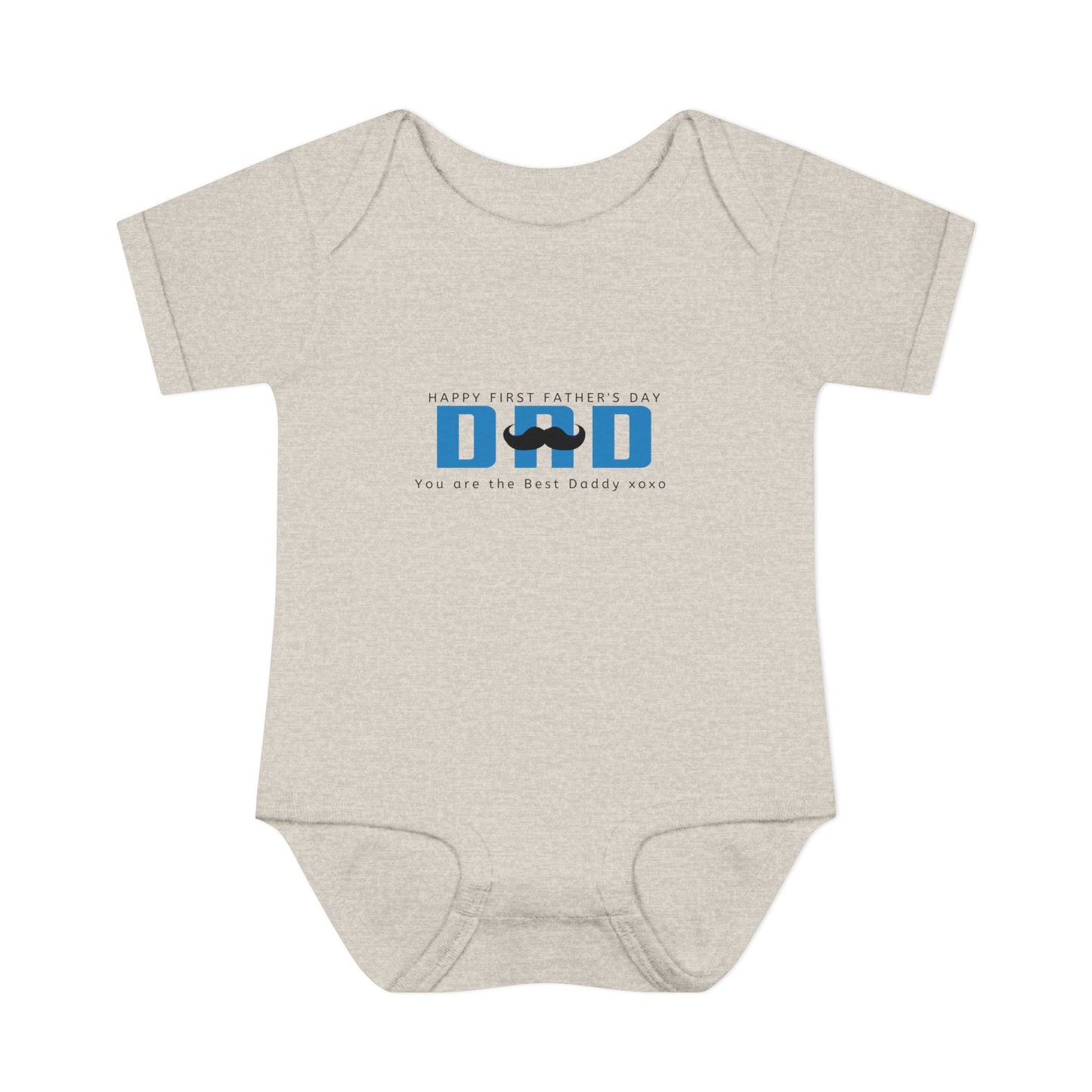 Happy Fathers Day Dad (Blue) Moustache Onesie