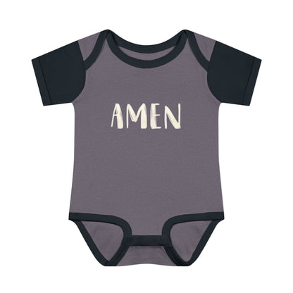 White and Bright AMen Baby Onesie