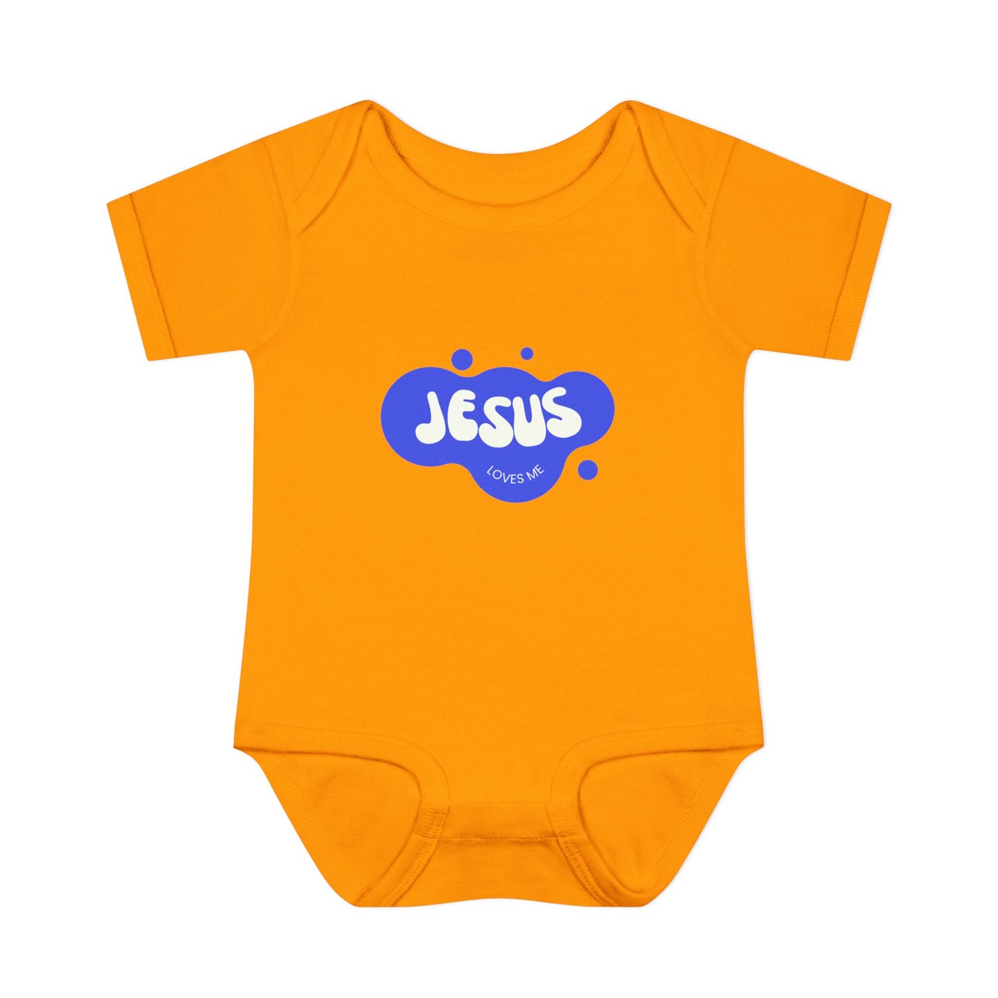 Jesus Loves Me Purple Blue Bubble Baby Onesie