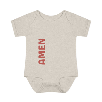 Bubble Red Amen Baby Onesie