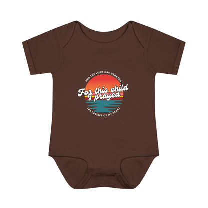 For this Baby I prayed and The Lord Has Granted the Desires of My Heart Retro SunsetBaby Onesie