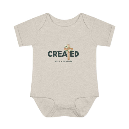 Created with a Purpose Floral Cross Baby Onesie