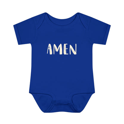 White and Bright AMen Baby Onesie
