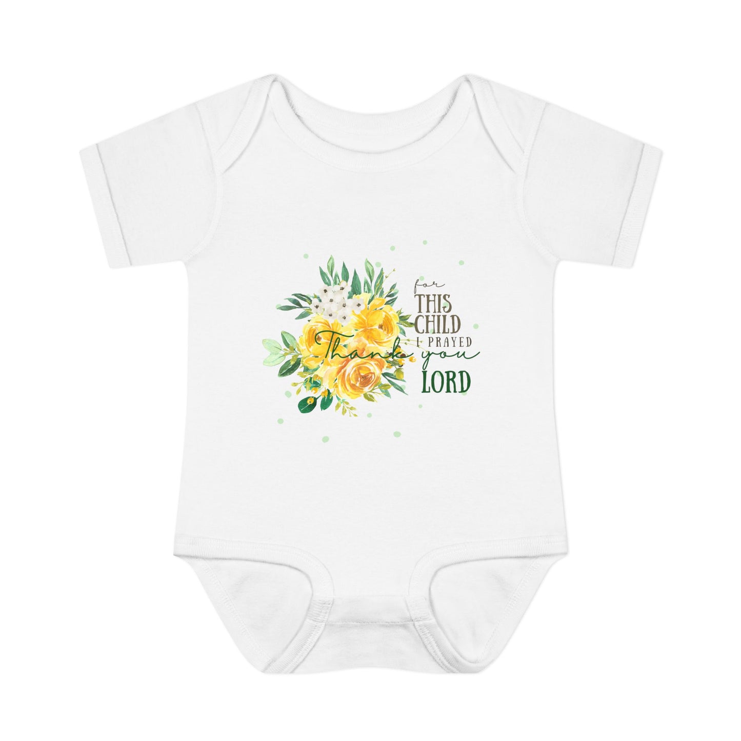 For this child I prayed and the Lord has granted the desires of my heart 1 Samuel 1:27 Baby Onesie