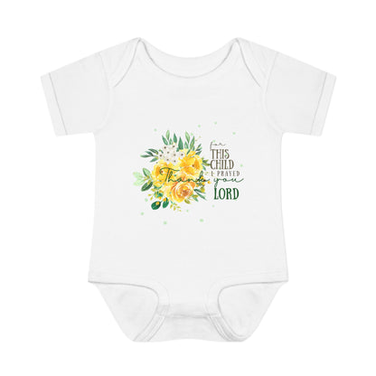 For this child I prayed and the Lord has granted the desires of my heart 1 Samuel 1:27 Baby Onesie