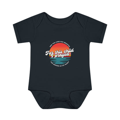 For this Baby I prayed and The Lord Has Granted the Desires of My Heart Retro SunsetBaby Onesie