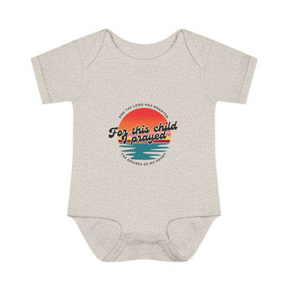For this Baby I prayed and The Lord Has Granted the Desires of My Heart Retro SunsetBaby Onesie
