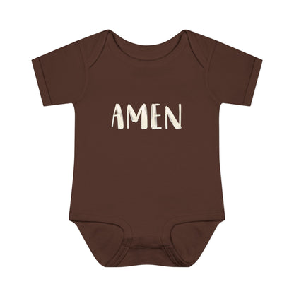 White and Bright AMen Baby Onesie