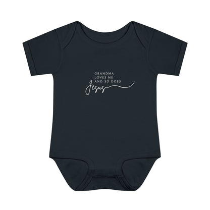 Grandma Loves Me and So Does Jesus Baby Onesie