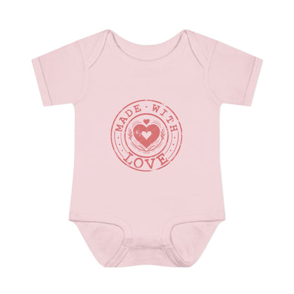 Made With Love Stamp Baby Onesie