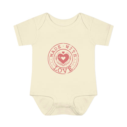 Made With Love Stamp Baby Onesie