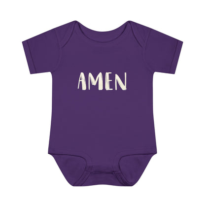 White and Bright AMen Baby Onesie