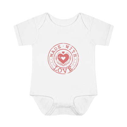 Made With Love Stamp Baby Onesie