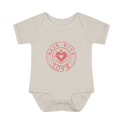 Made With Love Stamp Baby Onesie