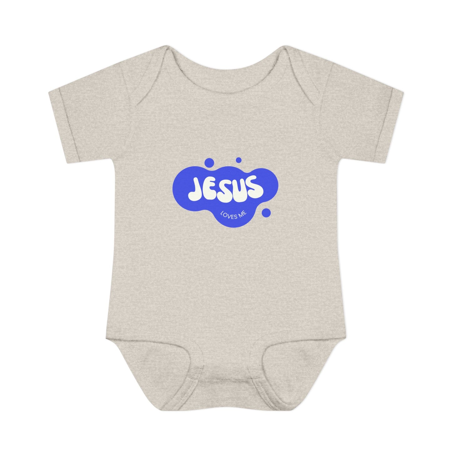 Jesus Loves Me Purple Blue Bubble Baby Onesie