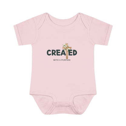 Created with a Purpose Floral Cross Baby Onesie