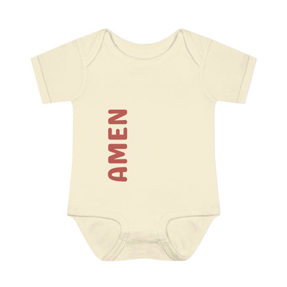 Bubble Red Amen Baby Onesie