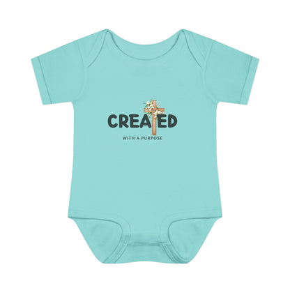 Created with a Purpose Floral Cross Baby Onesie