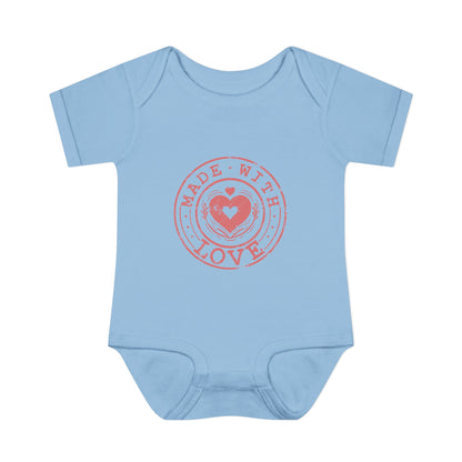 Made With Love Stamp Baby Onesie