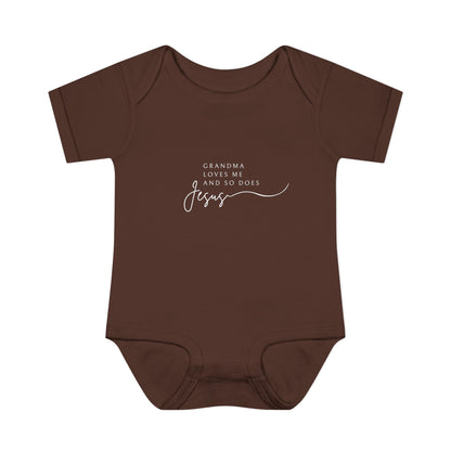 Grandma Loves Me and So Does Jesus Baby Onesie