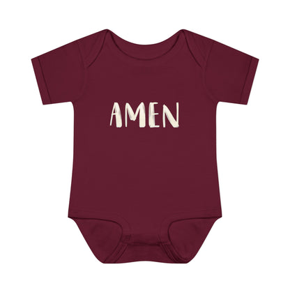 White and Bright AMen Baby Onesie