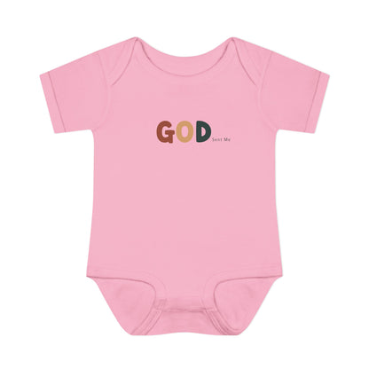 God Sent Me Earth Tones Baby Onesie