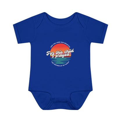 For this Baby I prayed and The Lord Has Granted the Desires of My Heart Retro SunsetBaby Onesie