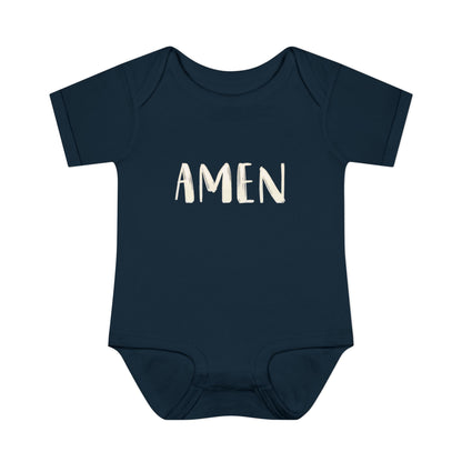 White and Bright AMen Baby Onesie