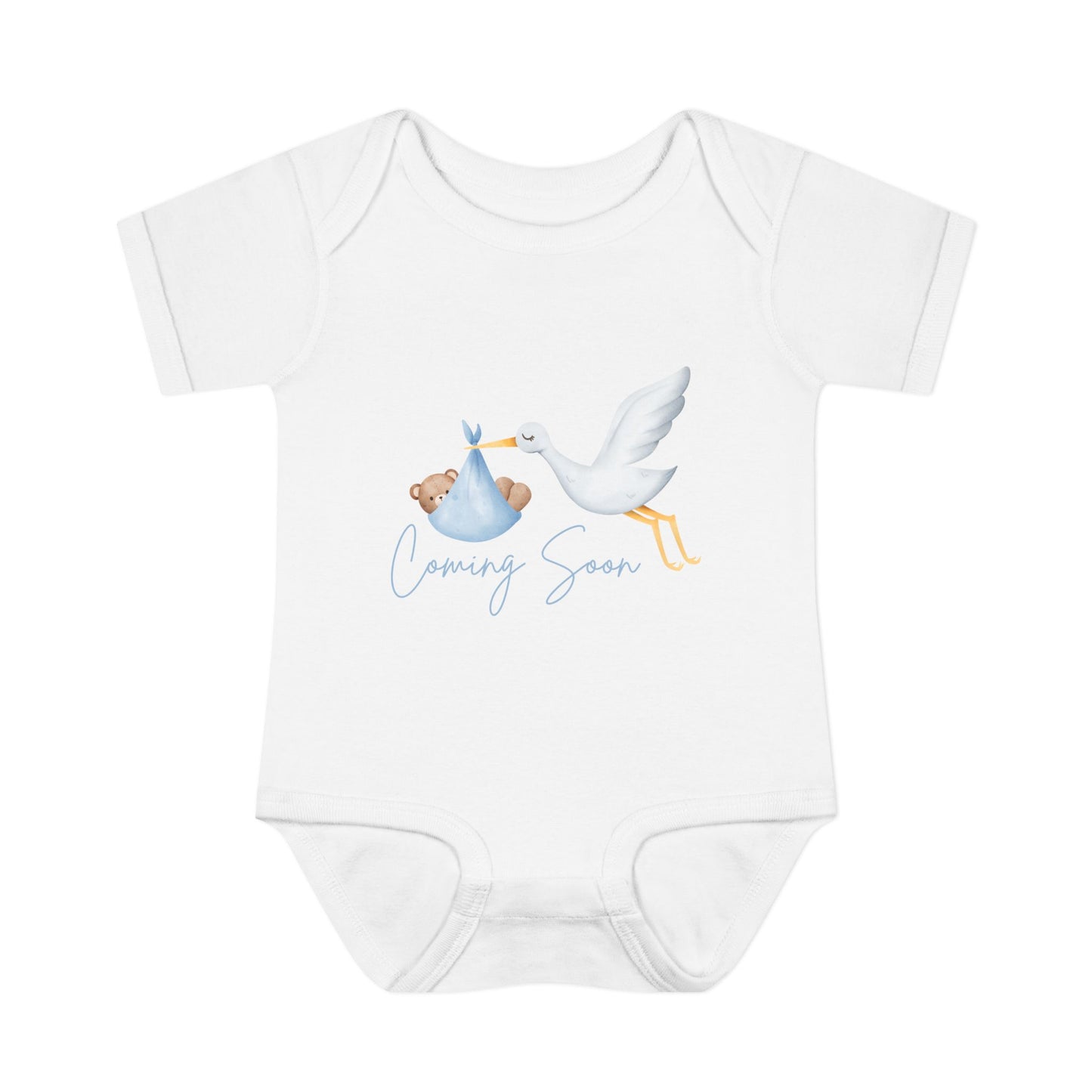 Blue Coming Soon - Cute Stork & Teddy