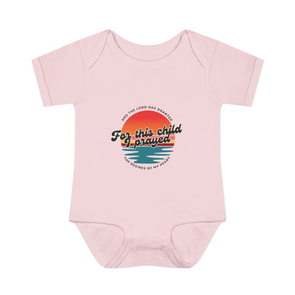For this Baby I prayed and The Lord Has Granted the Desires of My Heart Retro SunsetBaby Onesie