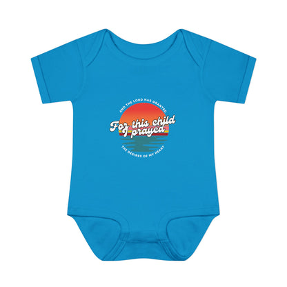 For this Baby I prayed and The Lord Has Granted the Desires of My Heart Retro SunsetBaby Onesie