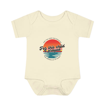 For this Baby I prayed and The Lord Has Granted the Desires of My Heart Retro SunsetBaby Onesie