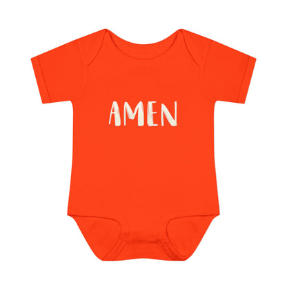 White and Bright AMen Baby Onesie