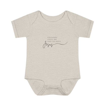 "Grandma Loves Me and So Does Jesus" - Baby Onesie