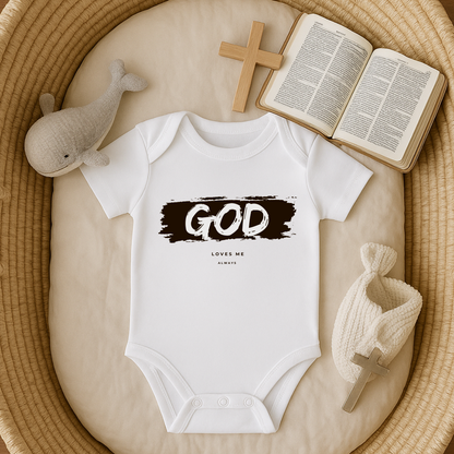 God Loves Me ALWAYS Baby Onesie