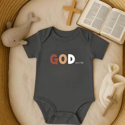 God Sent Me Earth Tones Baby Onesie