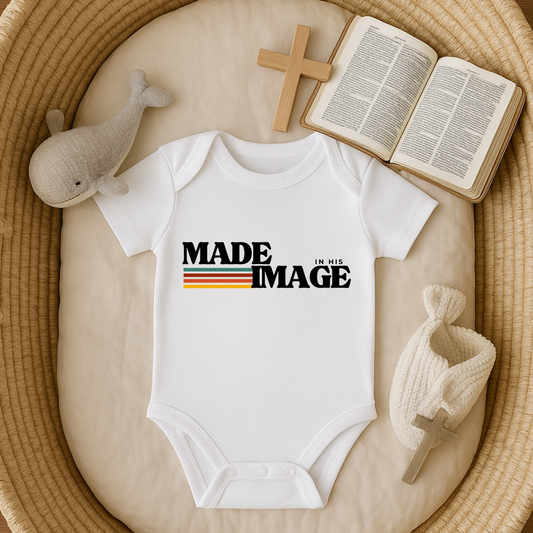 Made in His Image Rertro Baby Onesie