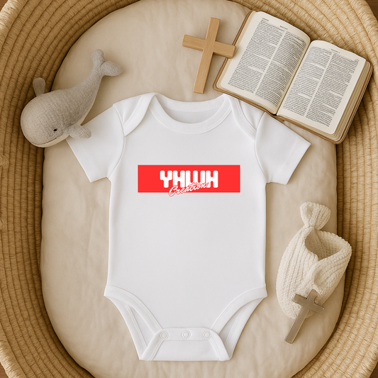 YHWH Creation Red Baby Onesie